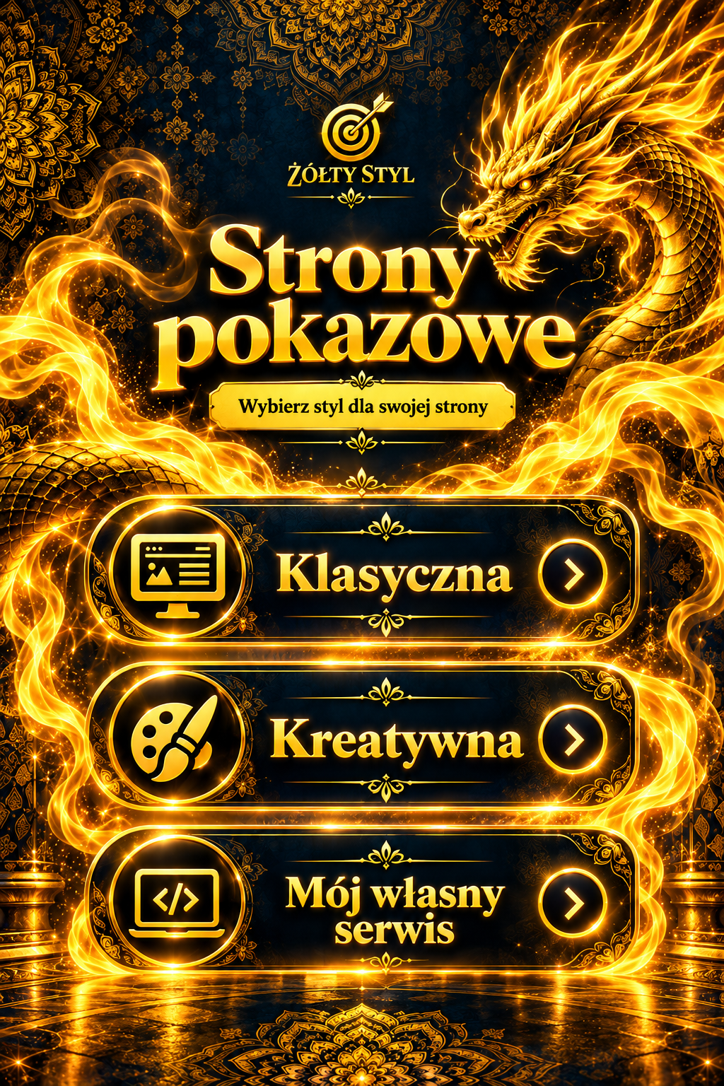 Złoty Styl – strony pokazowe: Klasyczna, Kreatywna i Mój własny serwis